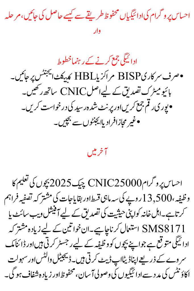Ehsaas Program 25000 CNIC Check 2025
